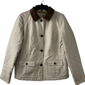 L.L. Bean Vintage Khaki Insulated Quilted Barn Field Jacket Coat Women's